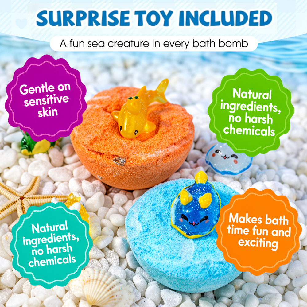 🧸 12-Piece Bath Bomb Gift Set for Kids ✨🛀