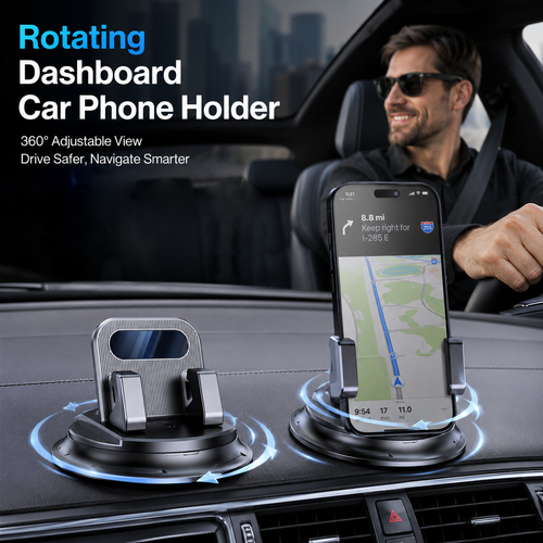 Dlalena®🚗 40% OFF NOW!📱 Rotating Dashboard Car Phone Holder – 360° Adjustable & Anti-Slip – Hands-Free Phone Mount 🛡️