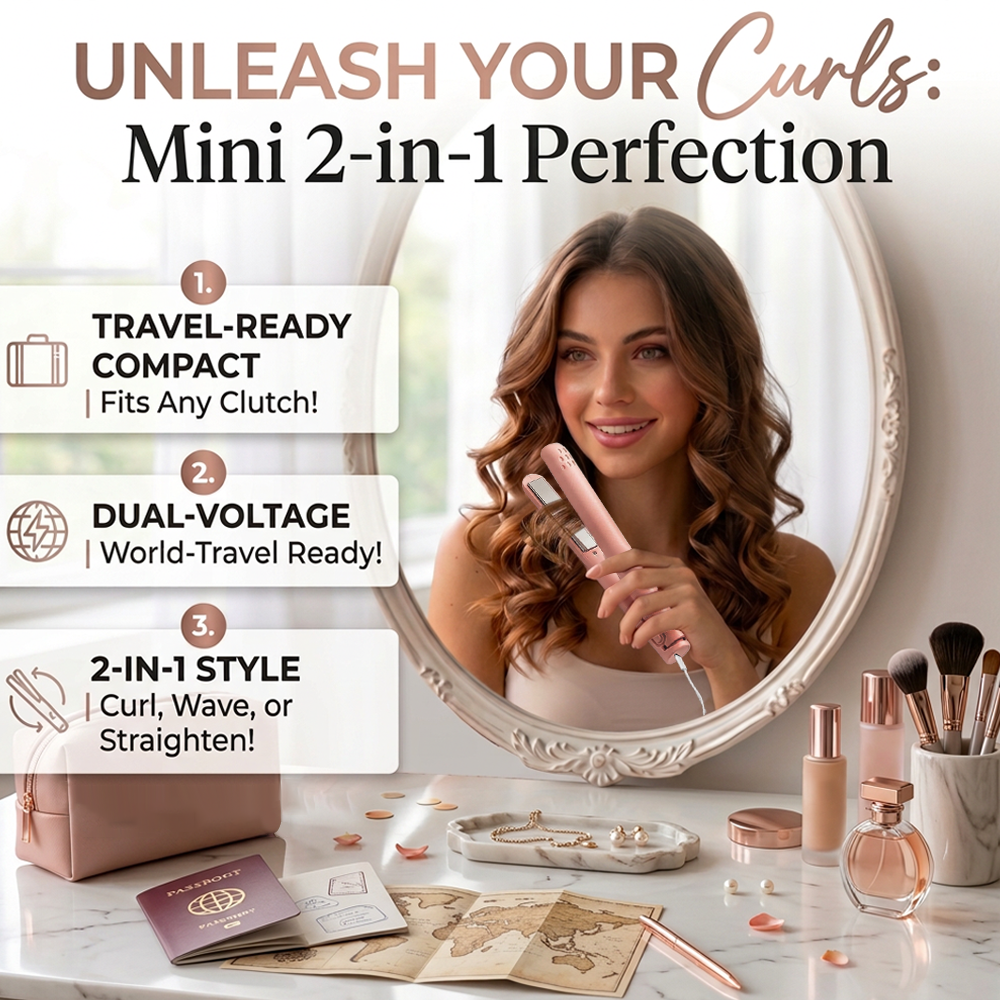 Dlalena® ⏳2-in-1 Mini Curling Iron