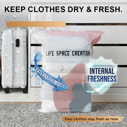 🥳2026 HOT SALE🥳💞50K+ SOLD! Dlalena® No‑Pump Vacuum Storage Bags – Press & seal, no pump needed. Saves 80% space, keeps clothes dry & dust‑free. Perfect for bulky bedding & off‑season gear. 🛏️🗄️