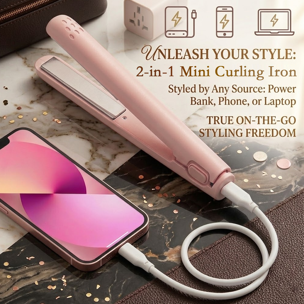 Dlalena® ⏳2-in-1 Mini Curling Iron