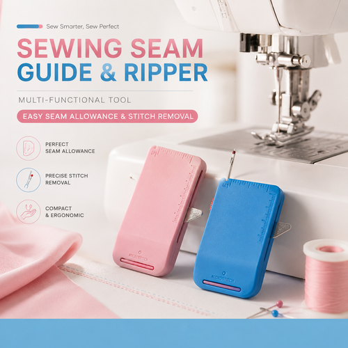 Dlalena® 🧵 Sewing Seam Guide & Ripper – Multi-functional Tool, Easy Seam Allowance & Stitch Removal ✂️🪡