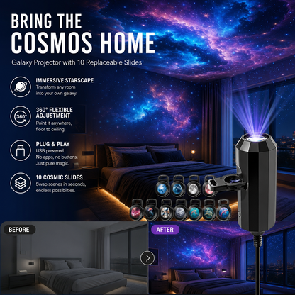 Dlalena® Plug-and-Play HD Galaxy & Ocean Projector Night Light🥳50,000+ Happy Users