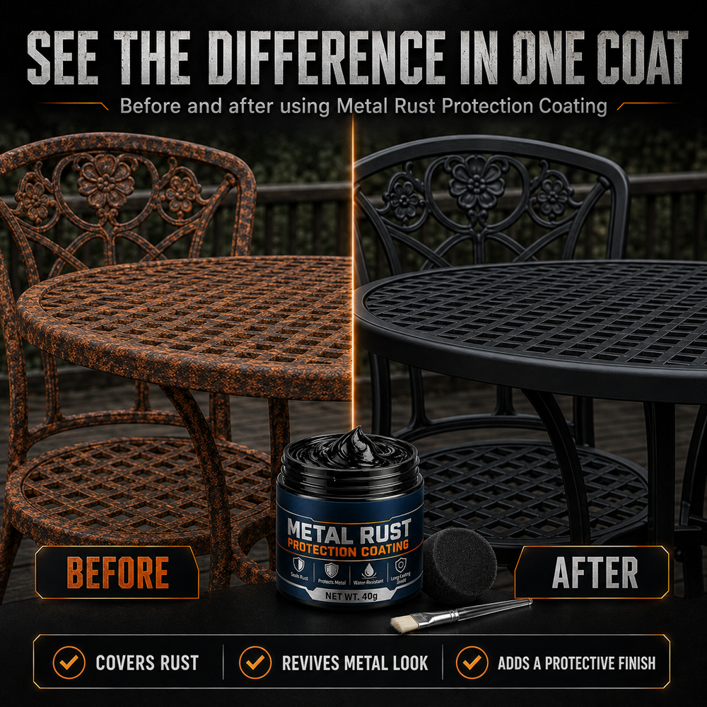 🎉🔥50K+ SOLD 🔥Metal Rust Protection Black Repair Paste – Restores & Protects Gates, Fences, and Outdoor Furniture