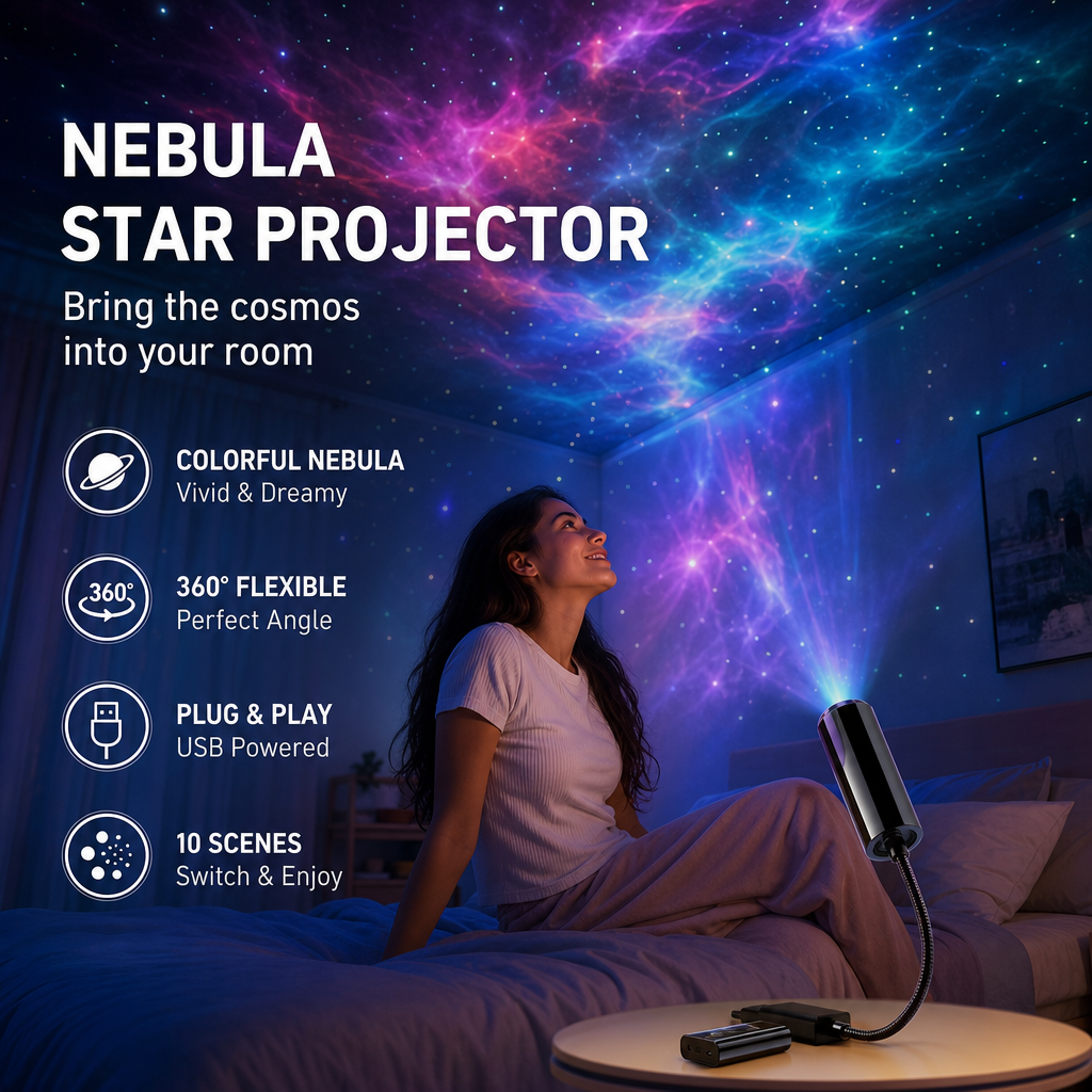 Dlalena® Plug-and-Play HD Galaxy & Ocean Projector Night Light🥳50,000+ Happy Users