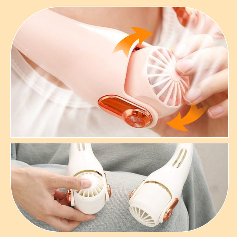 🥳2026 HOT SALE🥳💞50K+ SOLD!🍃 Neck Air Conditioner Fan – Ultra‑quiet, 360° rotating, 3 speeds. Hands‑free cooling, long battery. Summer essential! 😎🌬️