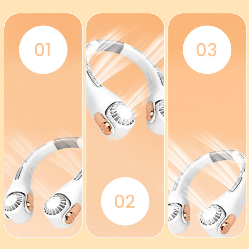 🥳2026 HOT SALE🥳💞50K+ SOLD!🍃 Neck Air Conditioner Fan – Ultra‑quiet, 360° rotating, 3 speeds. Hands‑free cooling, long battery. Summer essential! 😎🌬️