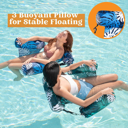 🥳2026 HOT SALE🥳💞50K+ SOLD! Dlalena®💎 -50% ON INFLATABLE POOL FLOATING CHAIR! 💎 Tropical Leaf Design, Ultra-Lightweight & Puncture-Resistant PVC ✨