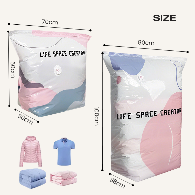 🥳2026 HOT SALE🥳💞50K+ SOLD! Dlalena® No‑Pump Vacuum Storage Bags – Press & seal, no pump needed. Saves 80% space, keeps clothes dry & dust‑free. Perfect for bulky bedding & off‑season gear. 🛏️🗄️