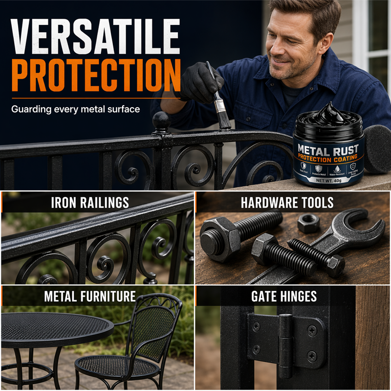 🎉🔥50K+ SOLD 🔥Metal Rust Protection Black Repair Paste – Restores & Protects Gates, Fences, and Outdoor Furniture